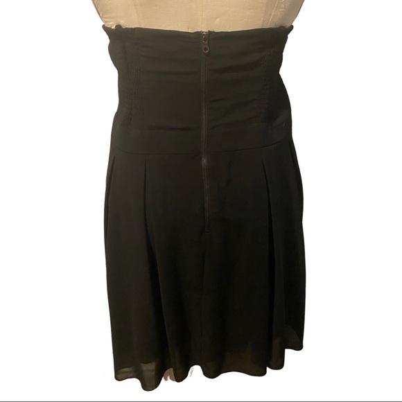 Navy Chiffon Dress with Beaded Neckline Detail - Picture 3 of 5